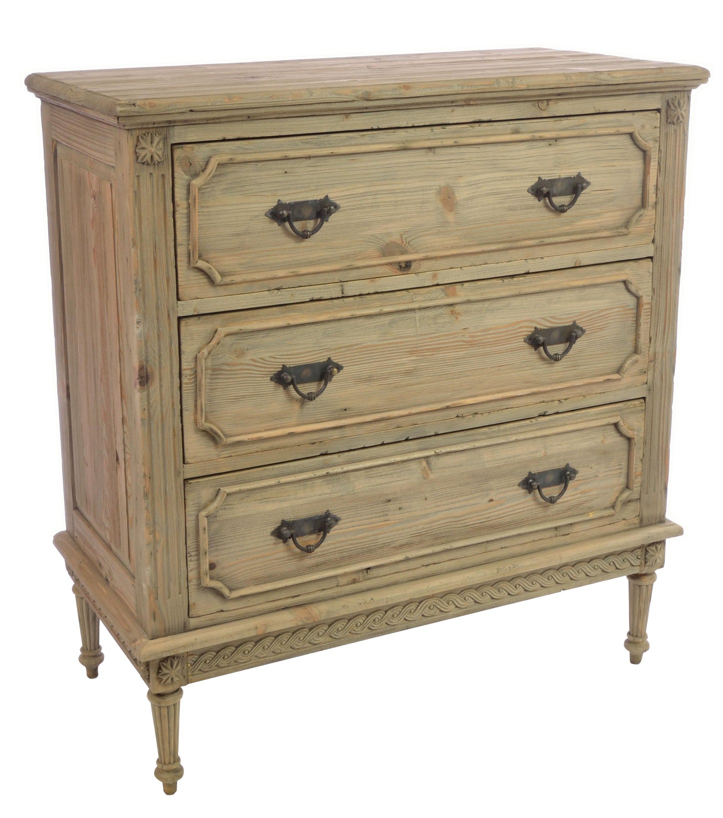 Bleached Mahogany Vintaged Chest Of Drawers 97cm Wide