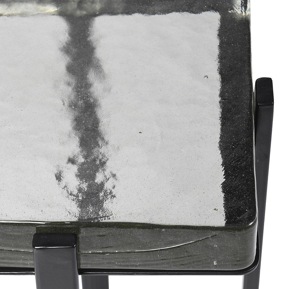 Block Glass Side Table 62cm