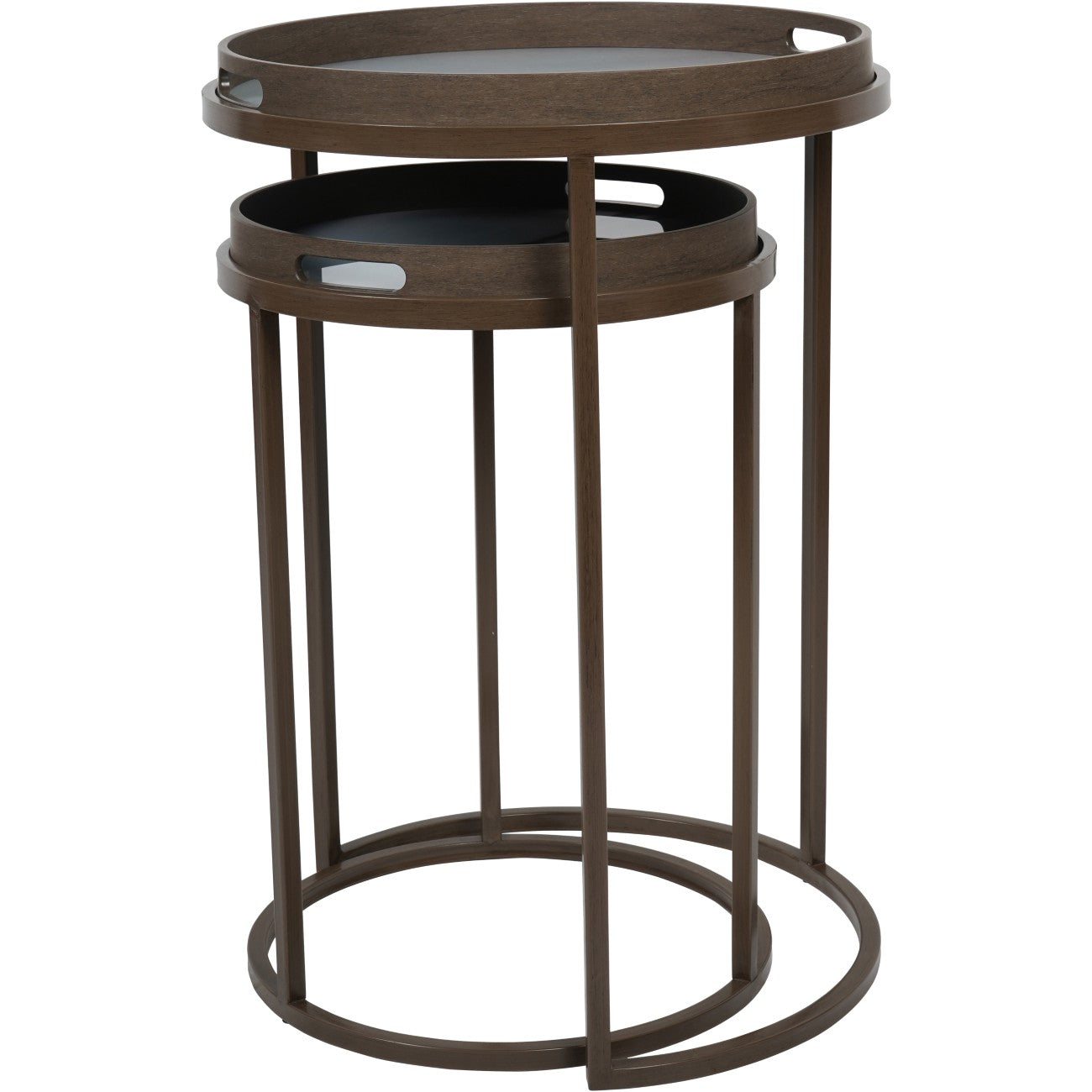 Blurred Seascape Set of Two Side Tray Nesting Tables