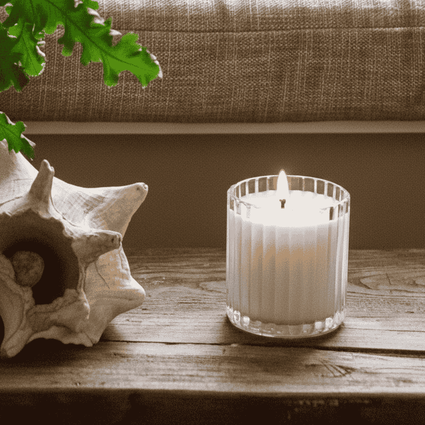 Bougie Ribbed Glass Scented Candle - 20cl with Gift Box
