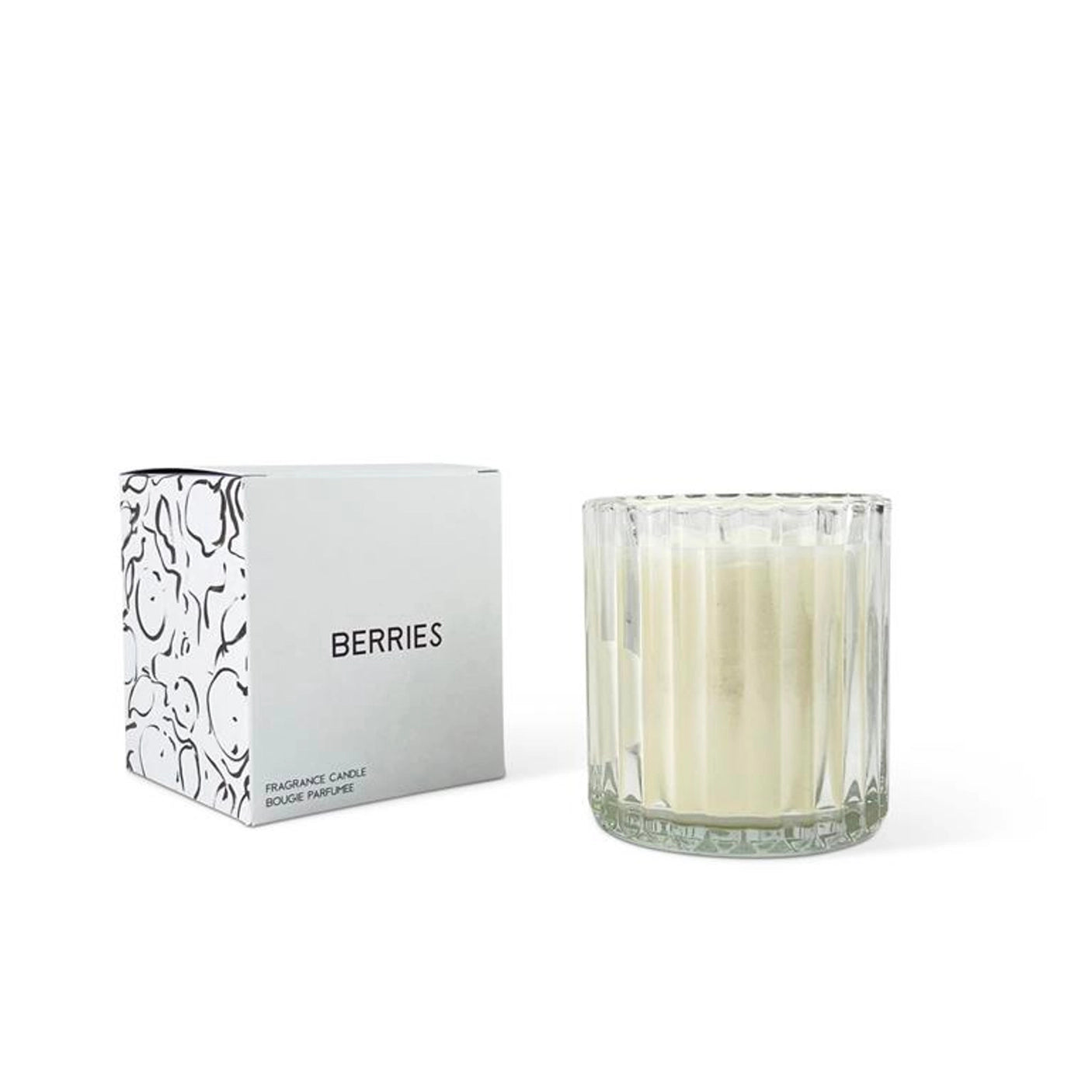 Bougie Ribbed Glass Scented Candle - 20cl with Gift Box - Scent Choice