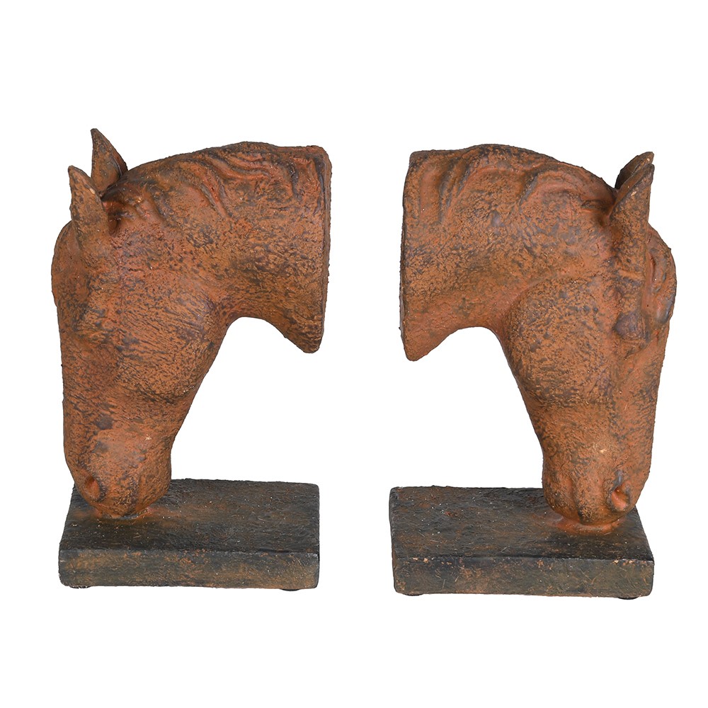 Bowing Horse Heads Bookends 21cm | Annie Mo's-C