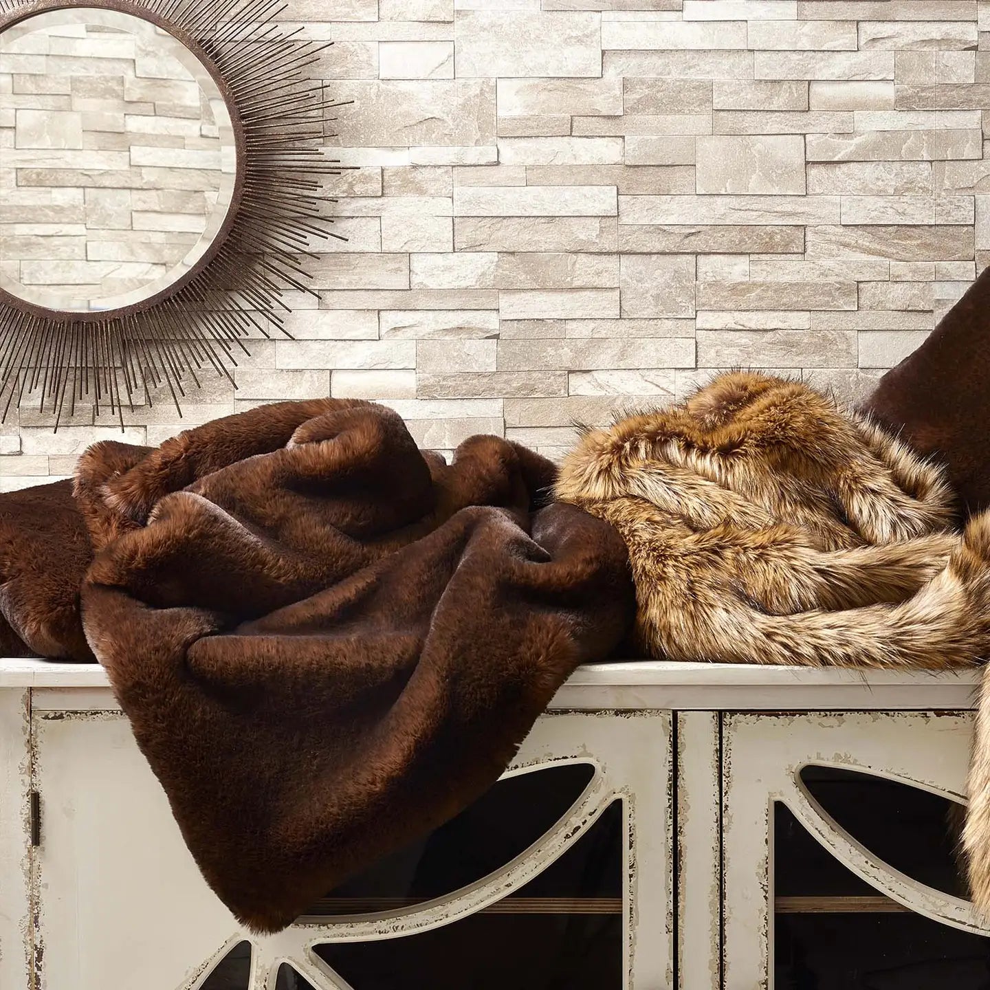 Brown Bear Faux Fur Throw - Size Choice | Annie Mo's2