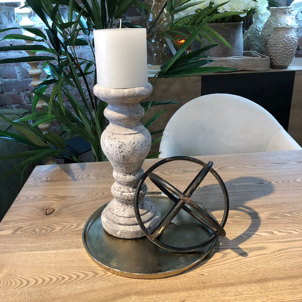 Bulbous Stone Effect Candleholder 32cm C