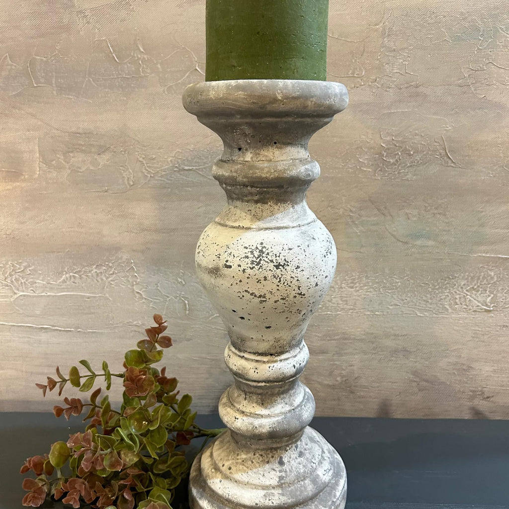 Bulbous Stone Effect Candleholder 38cm B
