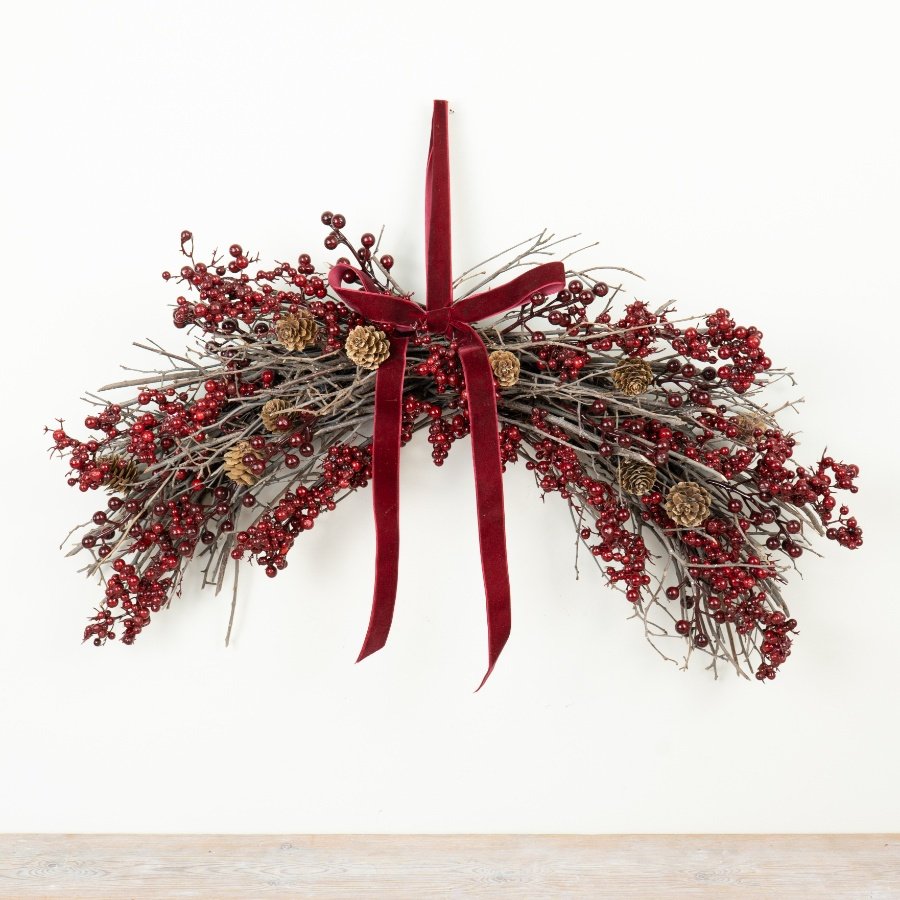 Burgundy Berry Festive Door Hanger 60cm