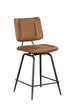 Jack Cognac PU Counter Height Bar Stool (Pair) | Annie Mo's