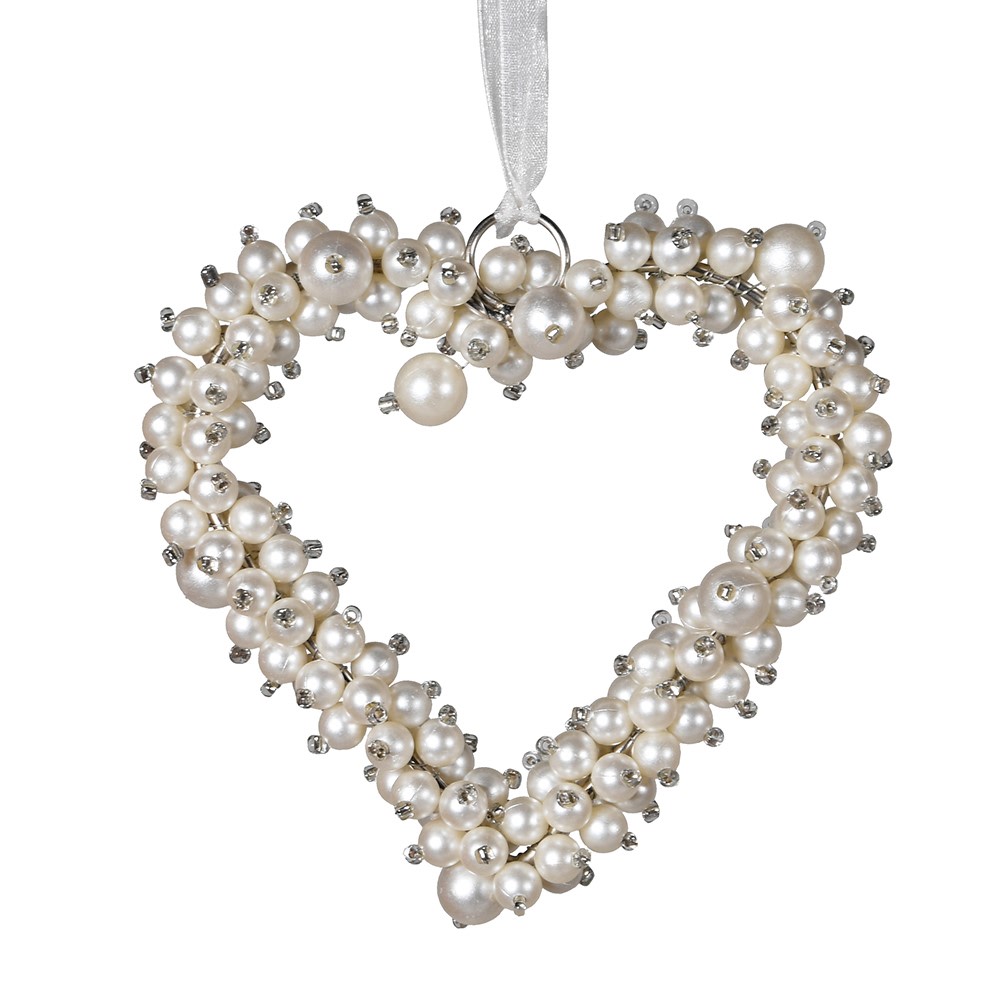 Pearl Heart Hanging Decoration 12cm | Annie Mo's