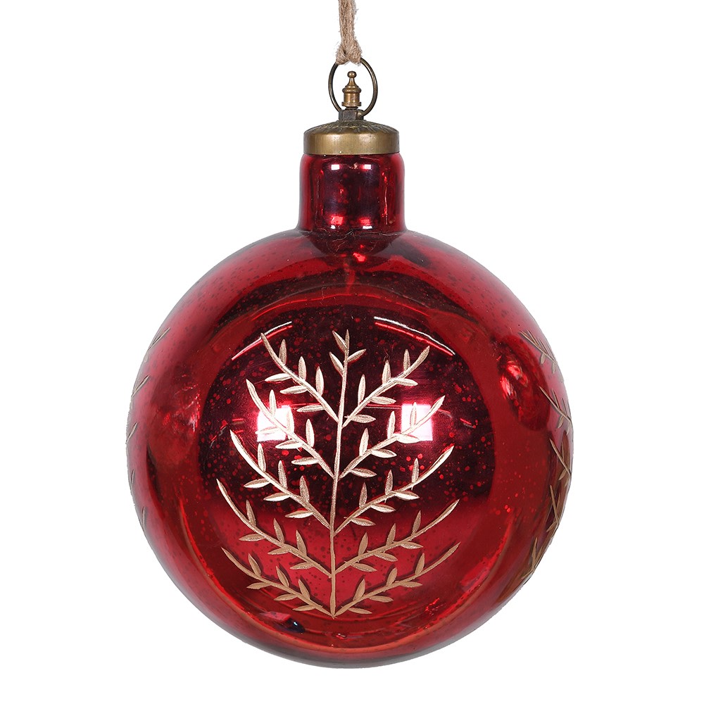 Red Laurel Leaf Bauble 25cm | Annie Mo's