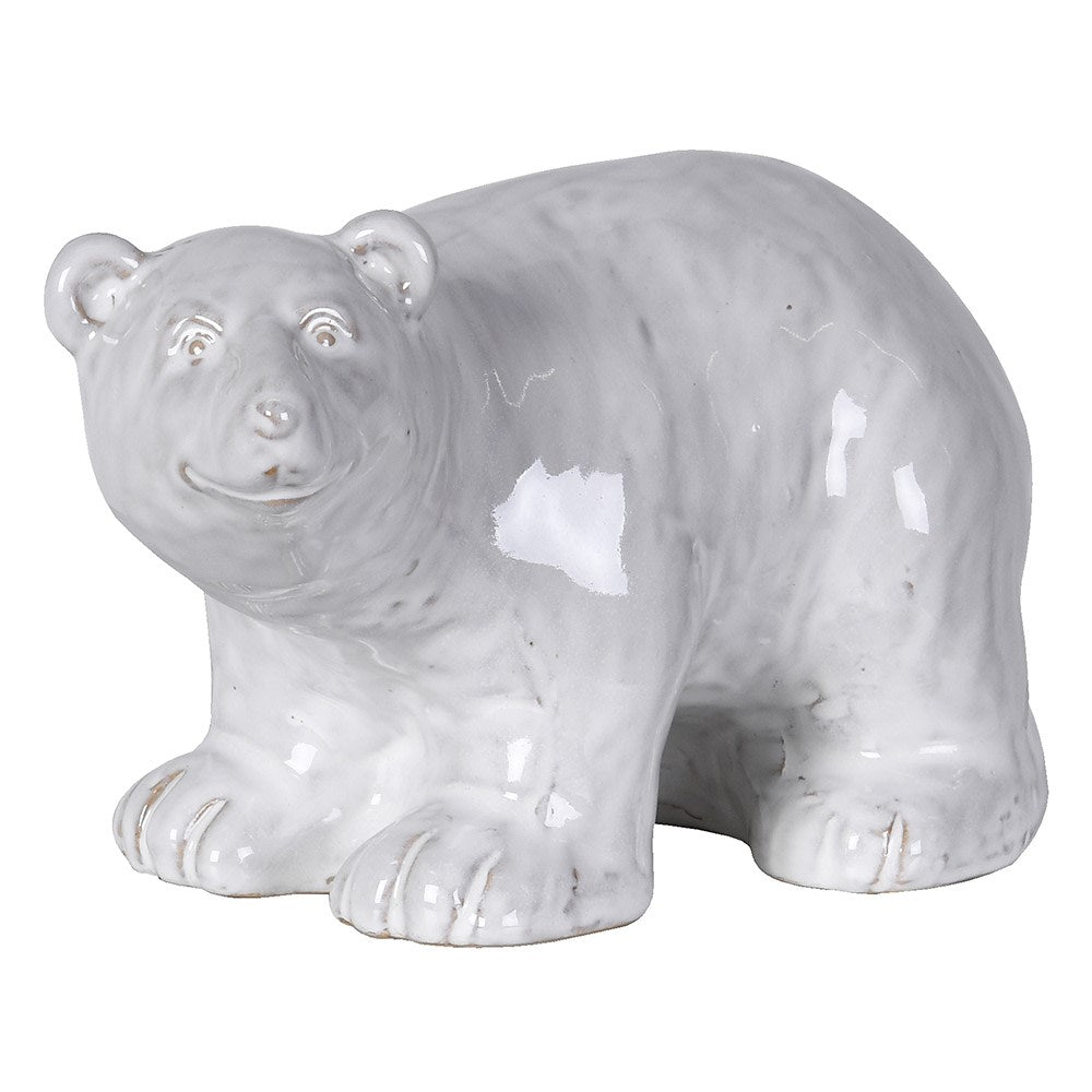 Arctic Glazed Ceramic Polar Bear 13cm | Annie Mo's