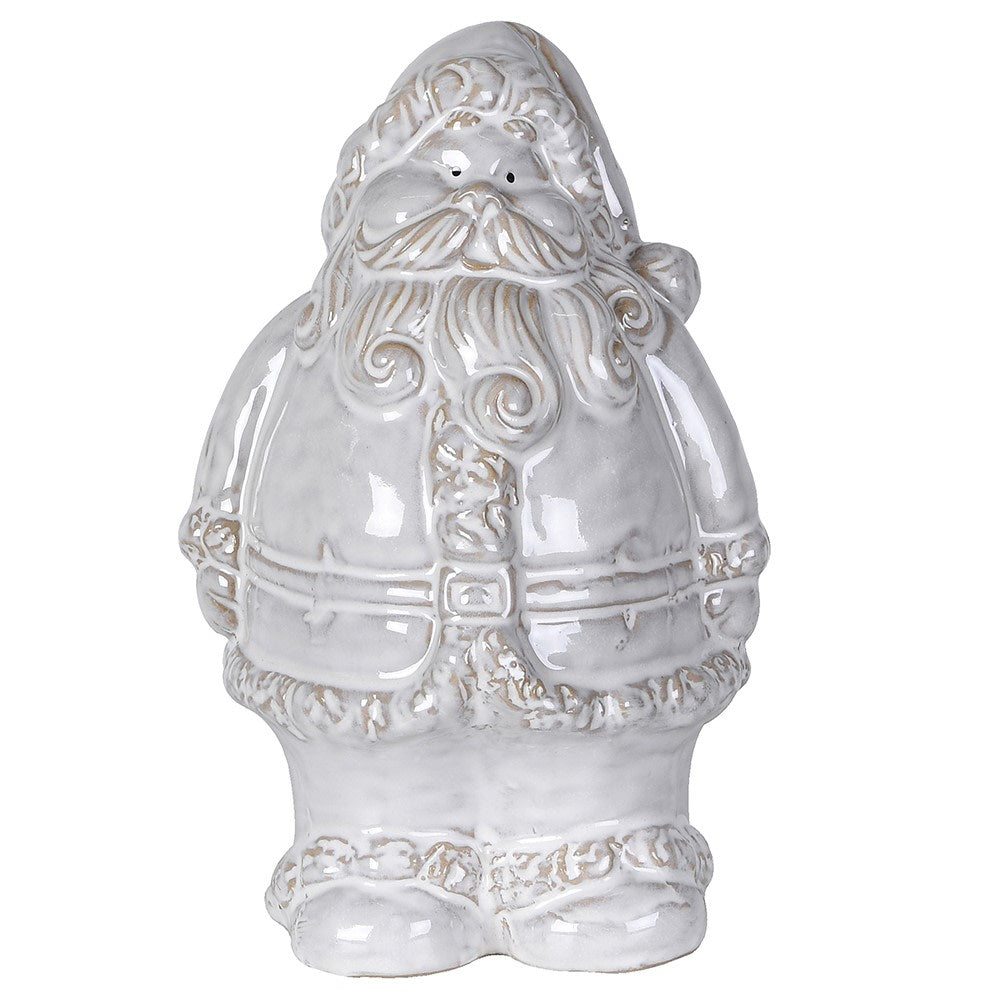 Glazed Ceramic Yuletide Cheer Santa 19cm