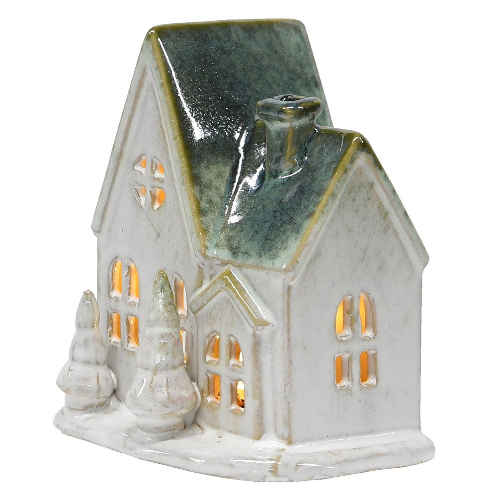 Glazed Ceramic Alpine Residence 13cm