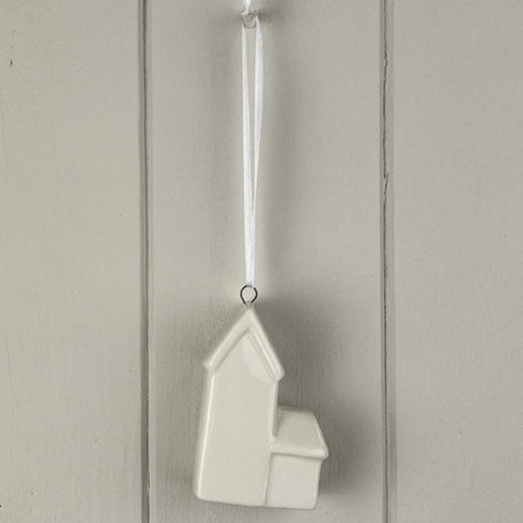 White Ceramic Hanging House Decoration 7cm