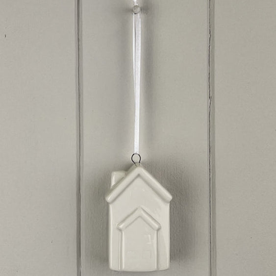 White Ceramic Hanging House Decoration 7.2cm | Annie Mo's