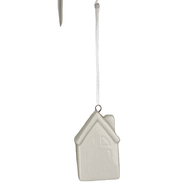 White Ceramic Hanging House Decoration 7.2cm Style Three | Annie Mo's