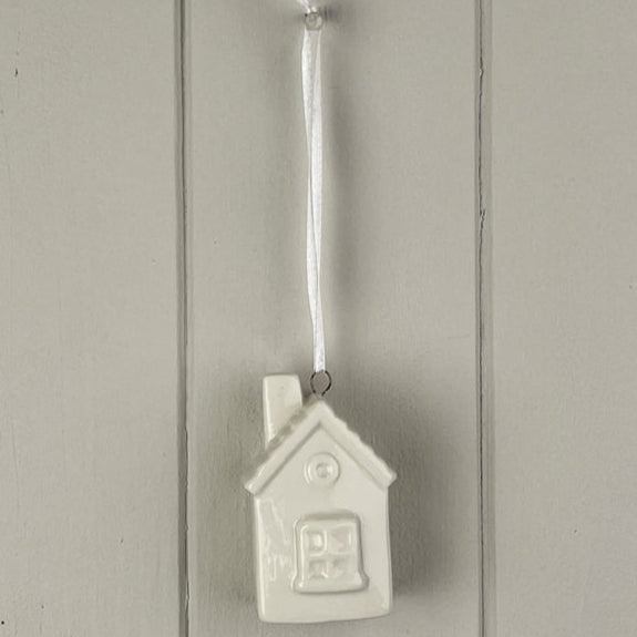 White Ceramic Hanging House Decoration 6.7cm | Annie Mo's