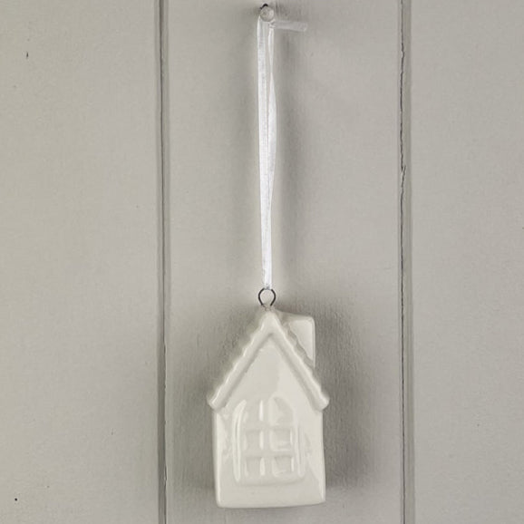 White Ceramic Hanging House Decoration 7.2cm Style Four | Annie Mo's
