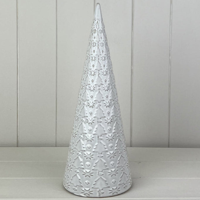 Glazed Ceramic Tree Ornament with Tree Textured Detail 31cm