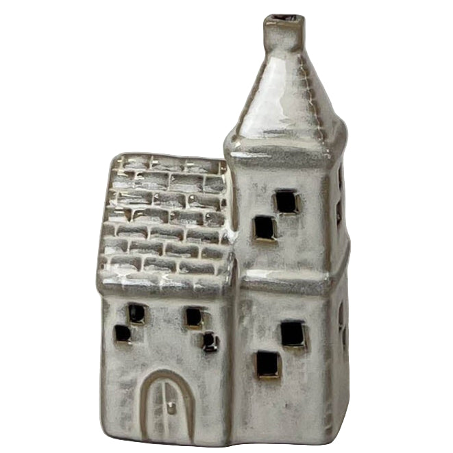 Beige Mottle Ceramic Church Decoration with LED 15cm | Annie Mo's