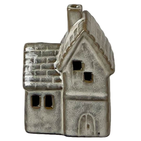 Beige Mottle Ceramic House Decoration with LED 12cm | Annie Mo's