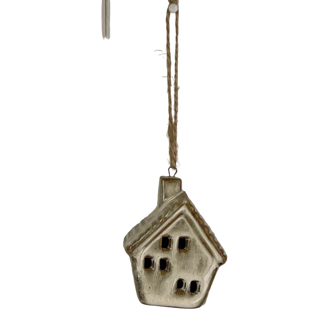 Beige Mottle Ceramic Hanging House Decoration 7cm | Annie Mo's
