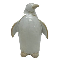 Large Stone Glazed Ceramic Penguin Ornament 17cm | Annie Mo's