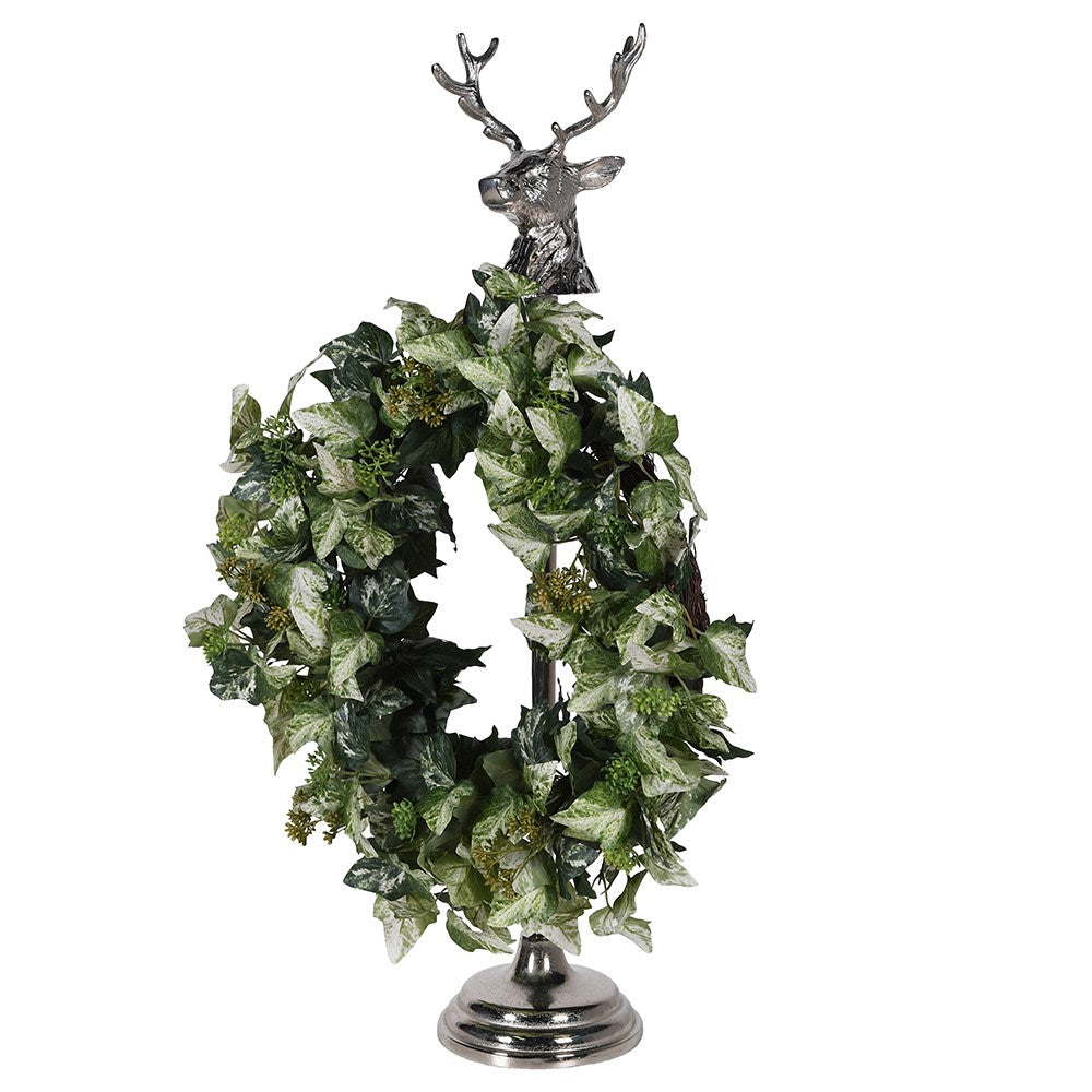 Silver Reindeer Wreath Holder 88cm