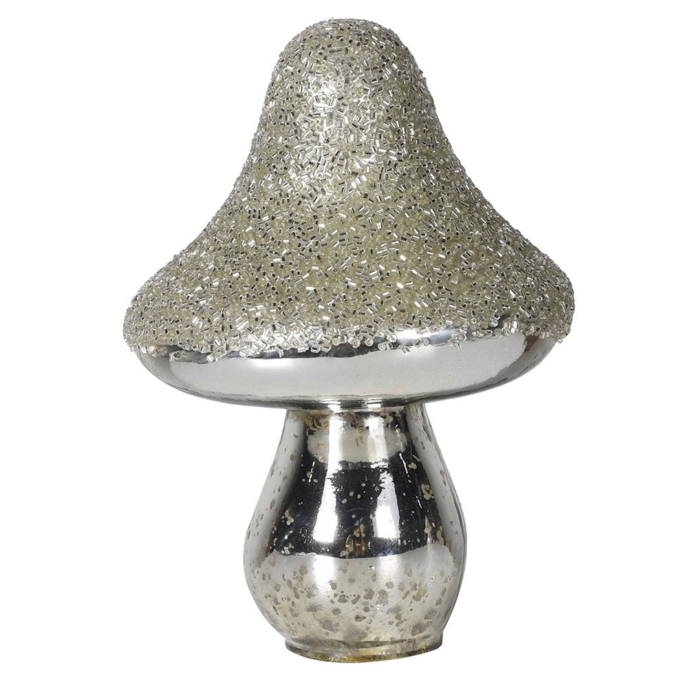 Large Silver Sparkle Mushroom 18cm | Annie Mo's