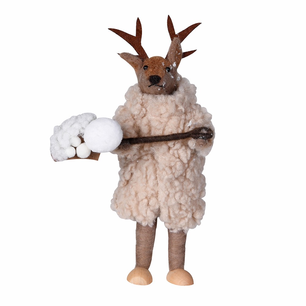 Snowy Shovel Reindeer 20cm | Annie Mo's