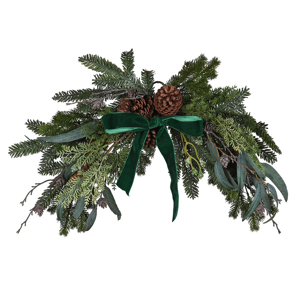 Pine Foliage Bow Swag 70cm | Annie Mo's
