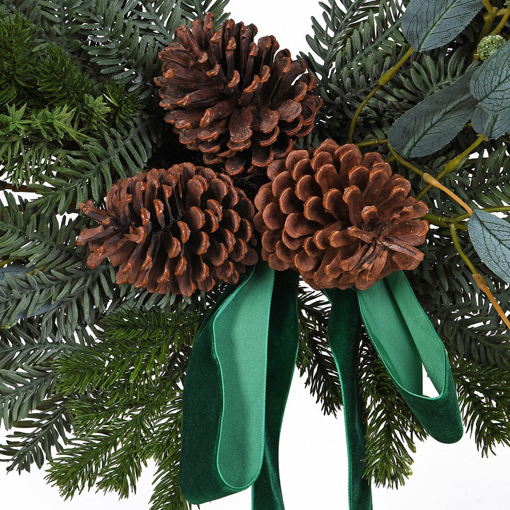 Pine Foliage Bow Swag 70cm