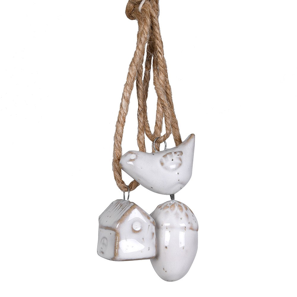 Set of Three Mini Baubles on Jute String 5cm | Annie Mo's