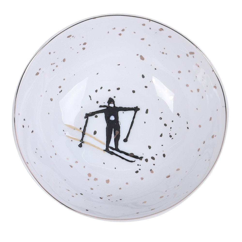 Ceramic Skiing Bowl 13cm | Annie Mo's