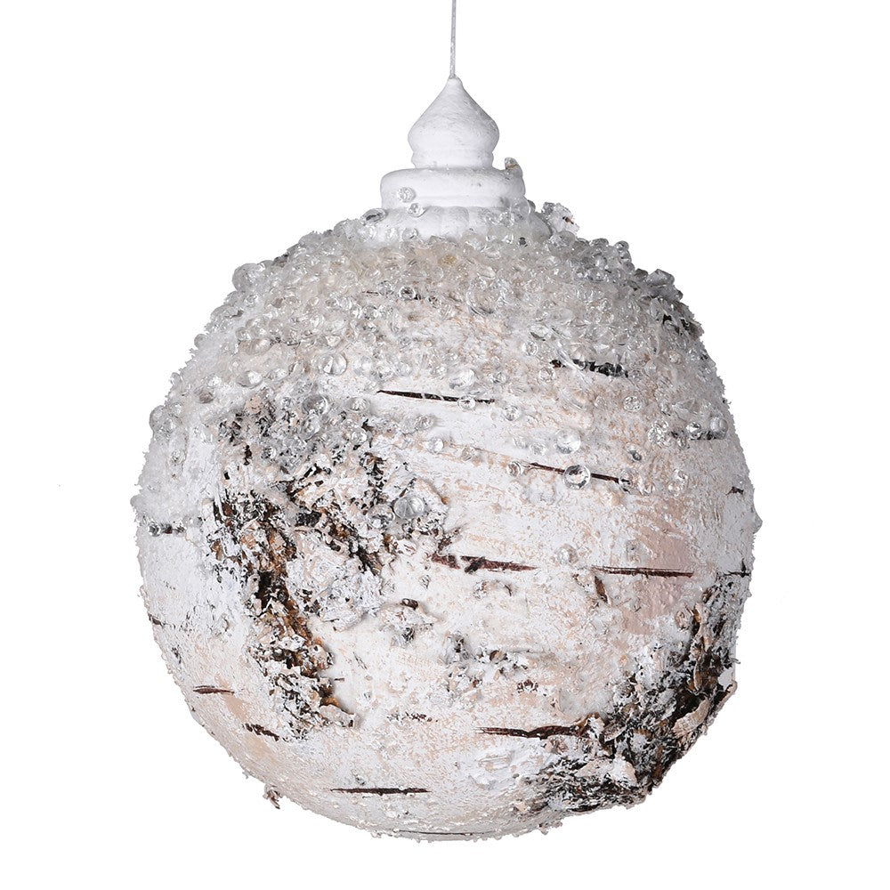 Frosted Birch Bauble 12cm | Annie Mo's