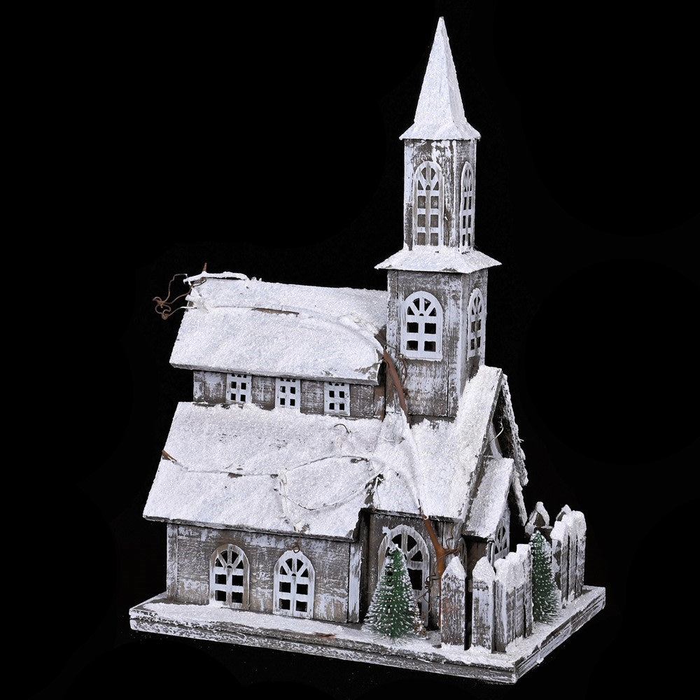 Lit Snow Covered Church 57cm | Annie Mo's