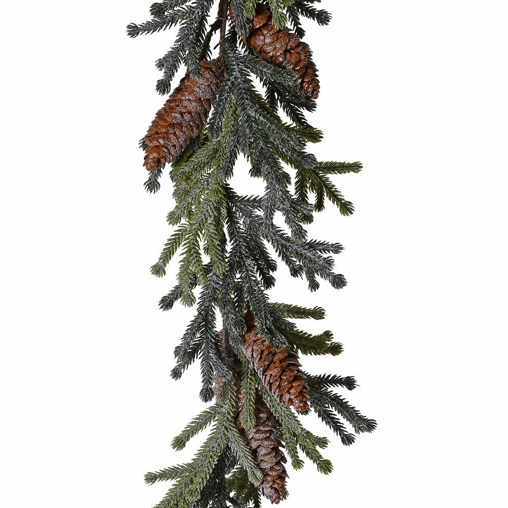 Frosted Pine with Cones Garland 180cm | Annie Mo's