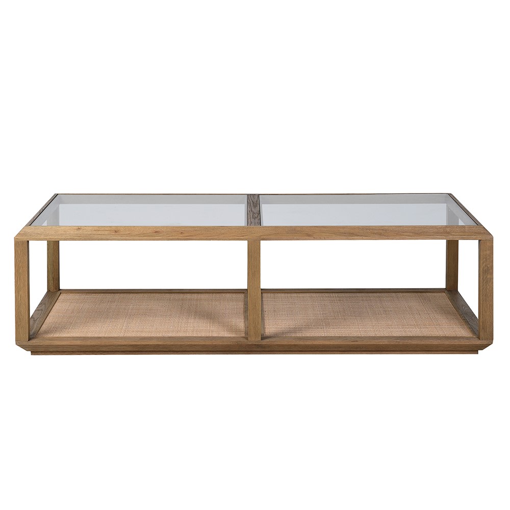 Oak and Glass Coffee Table 150cm
