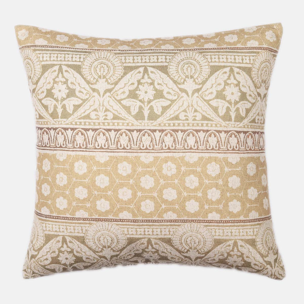 Ochre Manjula Cushion with Feather Inner 50cm x 50cm | Annie Mo's