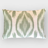 Ikat Supreme Green Cushion with Feather Inner 35cm x 50cm | Annie Mo's