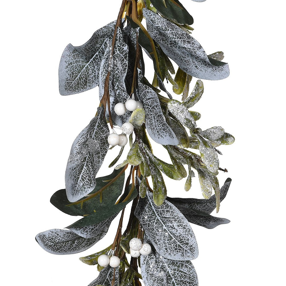 Frost Laurel and Mistletoe Garland 150cm