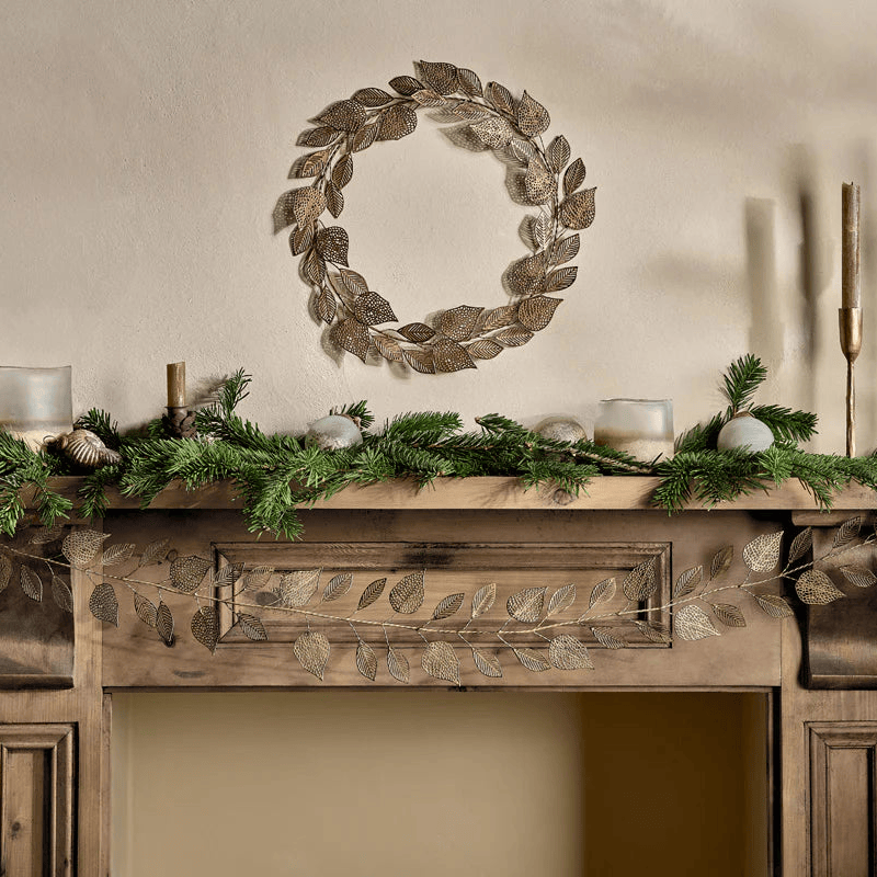 Charita Metal Wreath - Antique Brass 42cm | Annie Mo's B