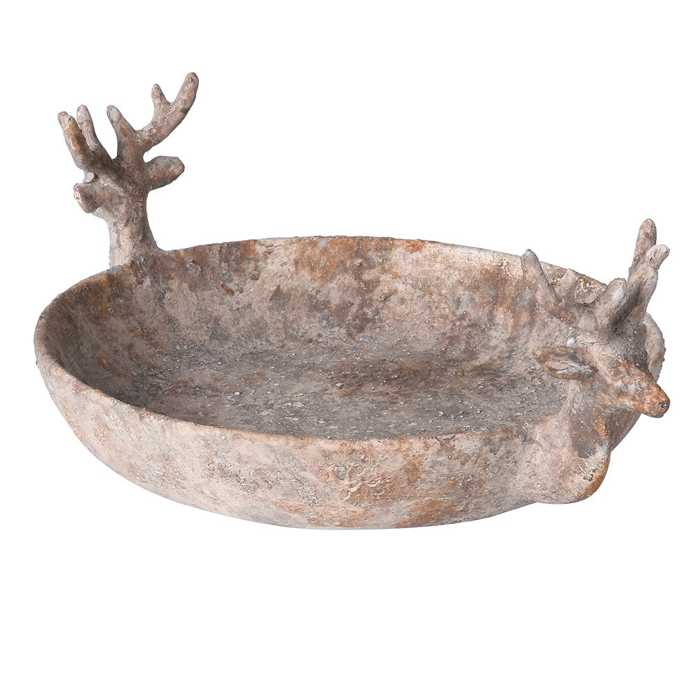Distressed Stoneware Christmas Deer Plate 30cm | Annie Mo's