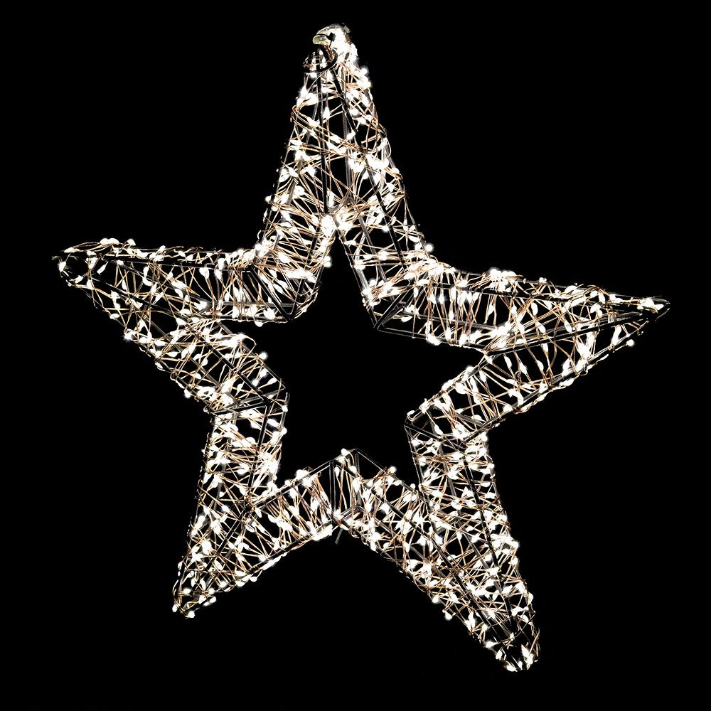 Mains Operated Lit Hanging Gold Star - Size Choice | Annie Mo's