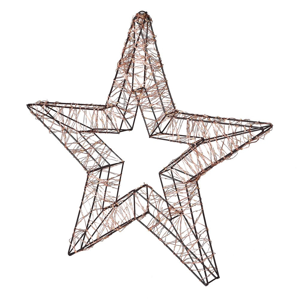Mains Operated Lit Hanging Gold Star - Size Choice