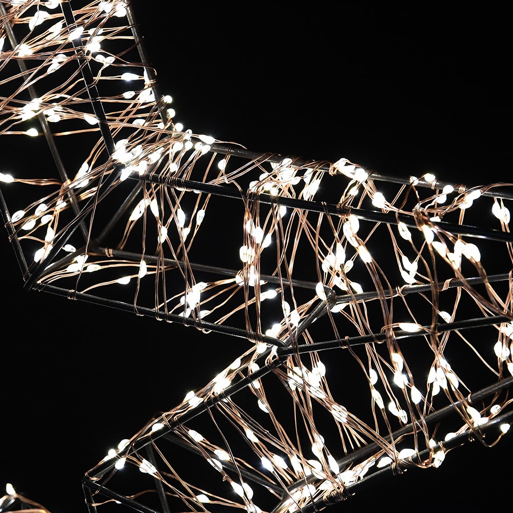 Mains Operated Lit Hanging Gold Star - Size Choice