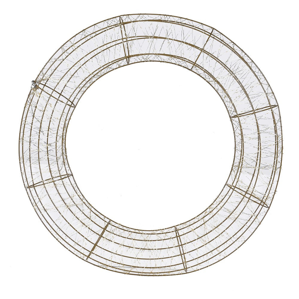 Main Operated 1800 LED Gold Wreath 75cm