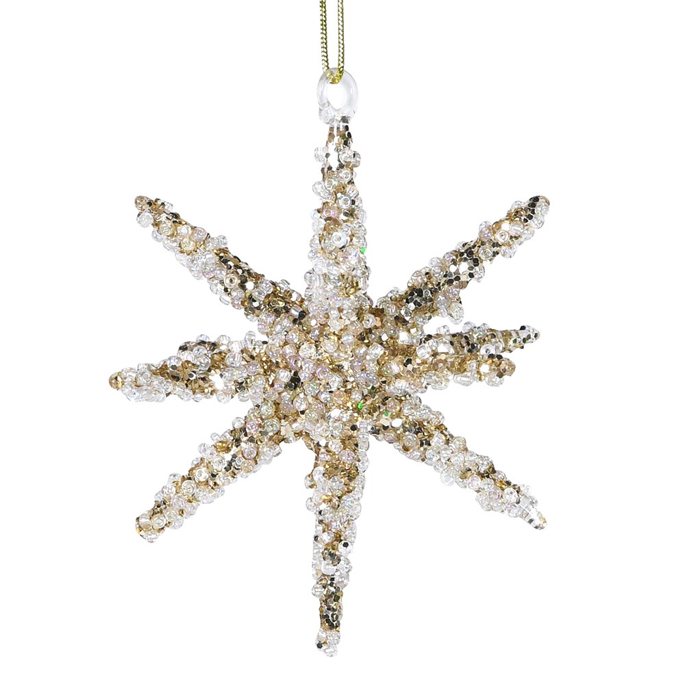 Gold Sparkle Snowflake 10cm | Annie Mo's