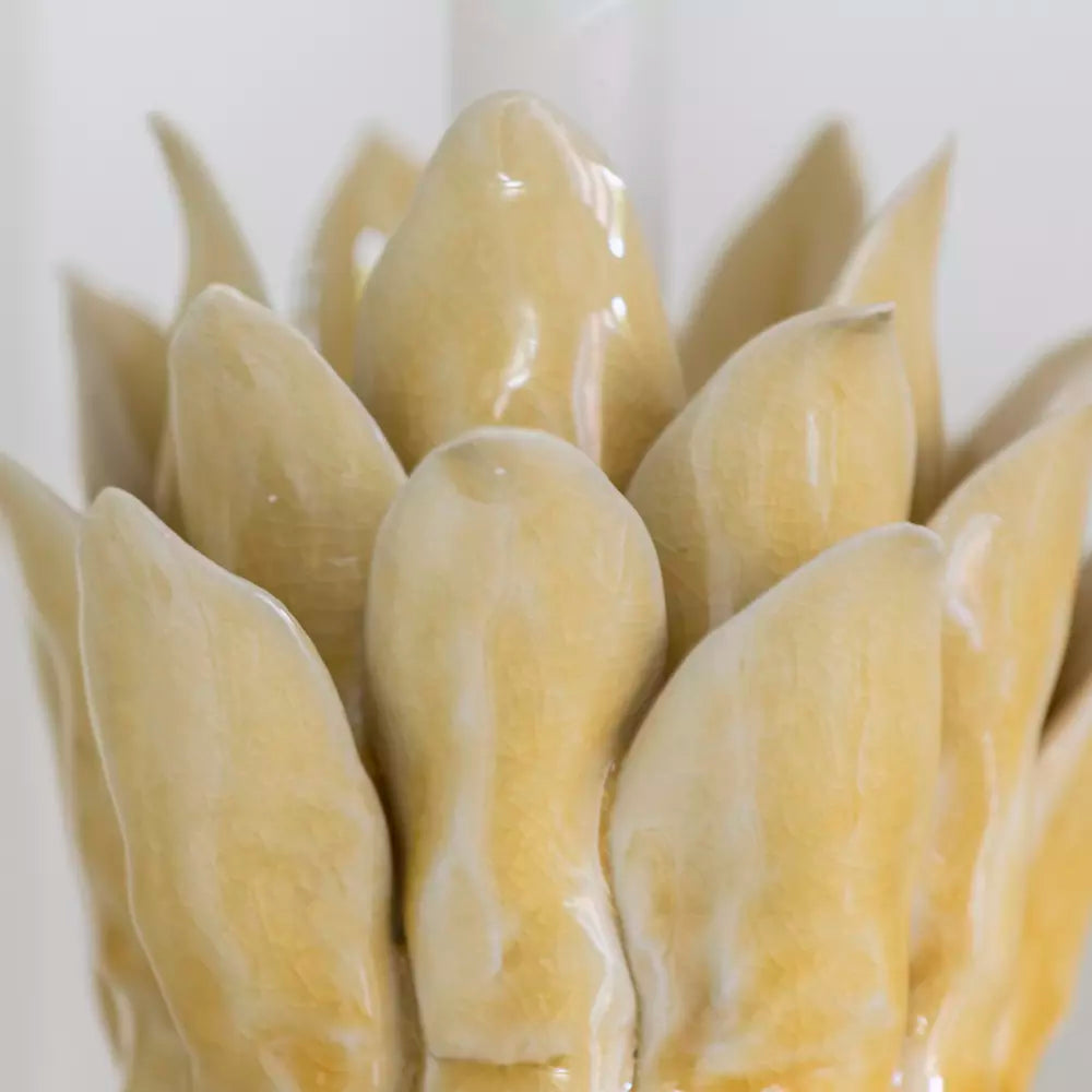 Candle Holder Petals Yellow Medium