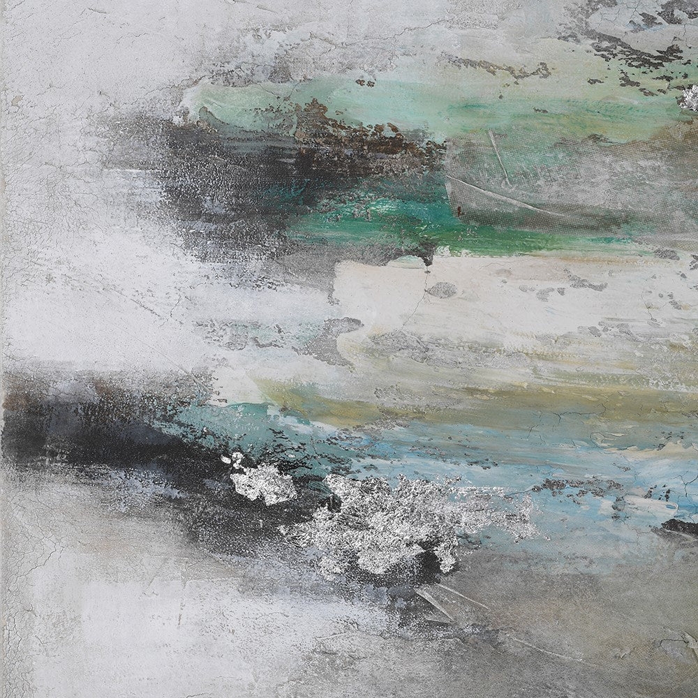 Celadon Abstract Textural Painting 120cm B