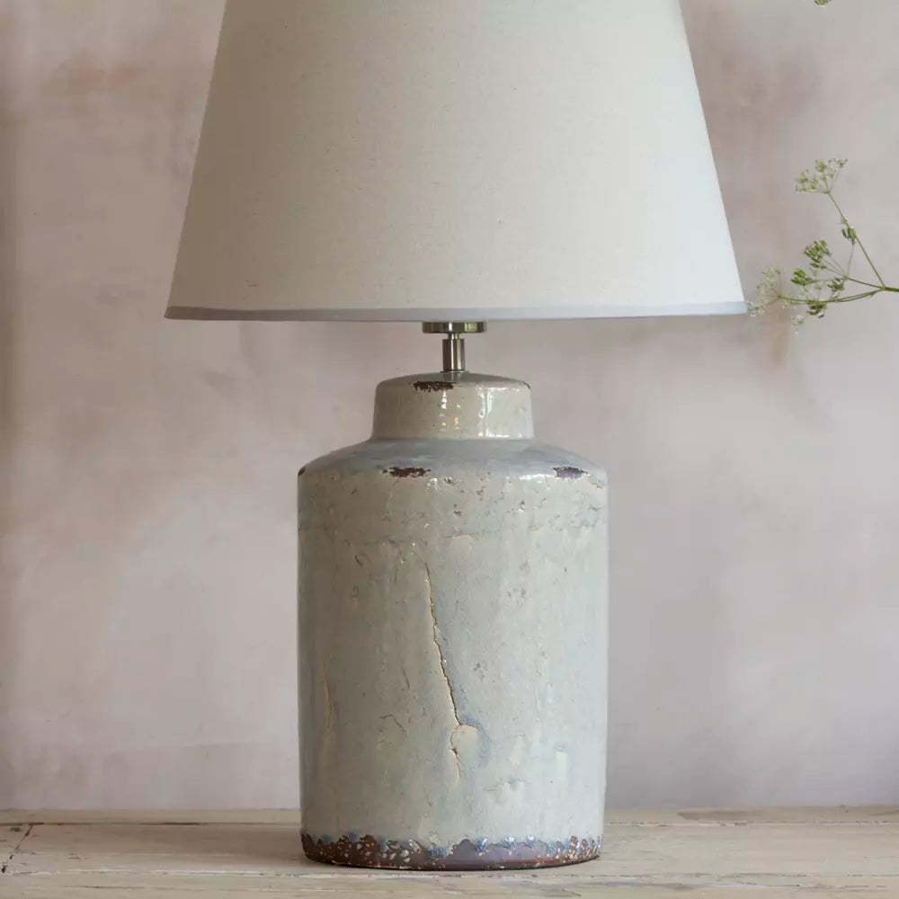 Ceramic Lamp Tilos With Cream Shade 63cm